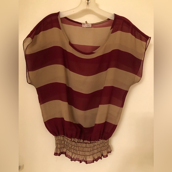 Celine by CHAMPION SEMI-Sheer striped blouse - Picture 1 of 5